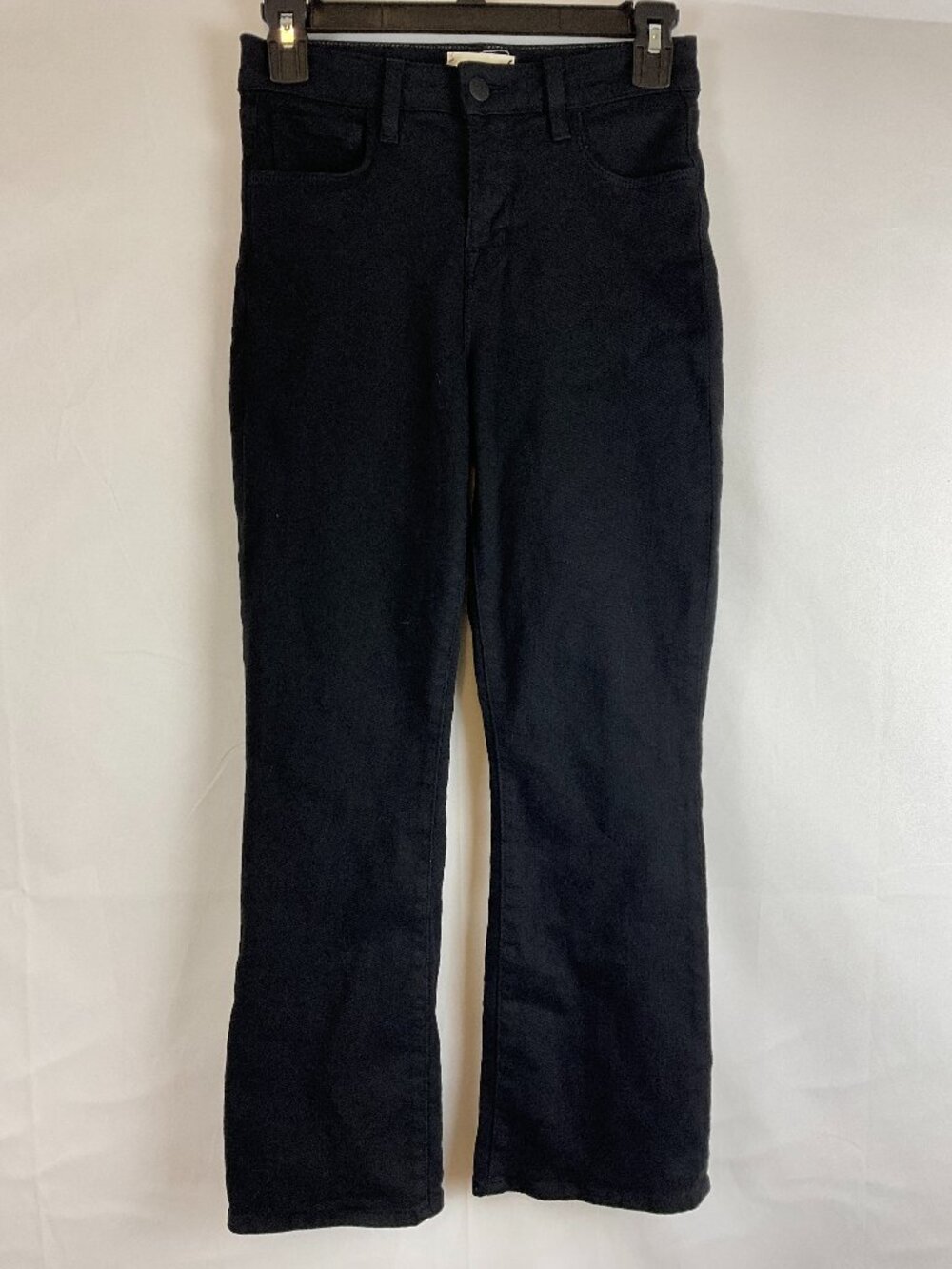L'Agence Serena Cropped Baby Flare Jeans 24 Black Onyx High Rise